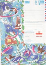 GB Stamps Aerogram / Air Letter APS 113 - 1st NVI Xmas / Christmas, robins 1995