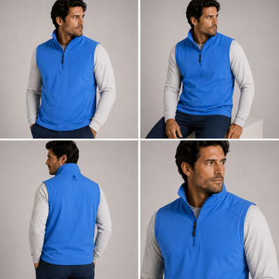 ROBERT GRAHAM Mens MEDIUM Quarter Zip Club House Offshore Golf Vest NEW $148