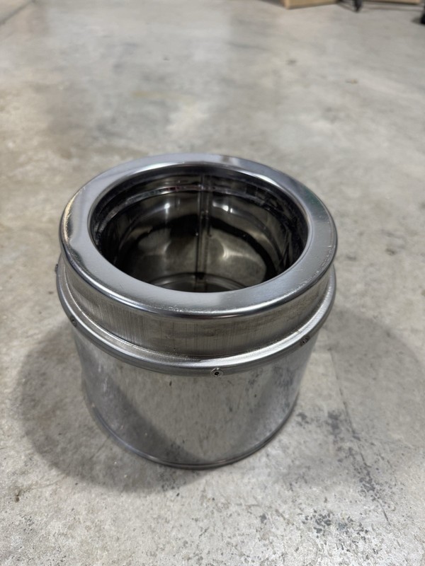 DuraTech SDT-P 9302 5” dia- 6in length Silver Metal Twin Wall Chimney Pipe Qty 1