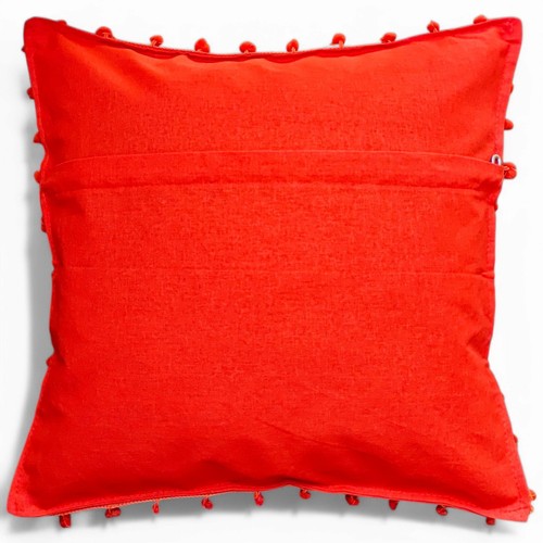 Boho Suzani Embroidered Cushion Cover 16x16 – Handmade Indian Pillow Case, Decor - Picture 3 of 5