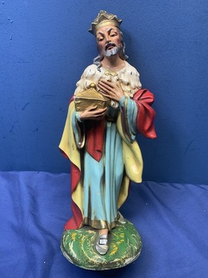 Vintage Paper Mache Fontanini Hard to Find Style 12'' Scale Nativity King