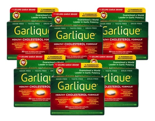 Garlique Healthy Cholesterol Garlic Supplement 30 Caplets 6 Pack