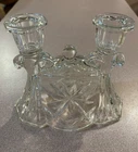 Vintage Anchor Hocking Prescut Double Taper Candlestick Holder