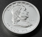2 Troy oz 1948 Franklin Half Tribute Intaglio Mint .999 Fine Silver Round