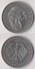 ALEMANIA. REPÚBLICA FEDERAL. 2 MARCOS 1989 D. LUDWIG ERHARD