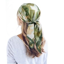 35 Satin Large Square Head Scarf Silk Feeling Neck Scarves Hair Sleeping Wrap...