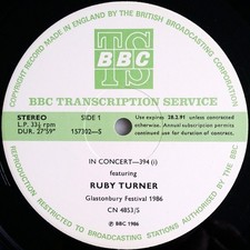Ruby Turner - In Concert-394 LP 1986 BBC Transcription Services NM/