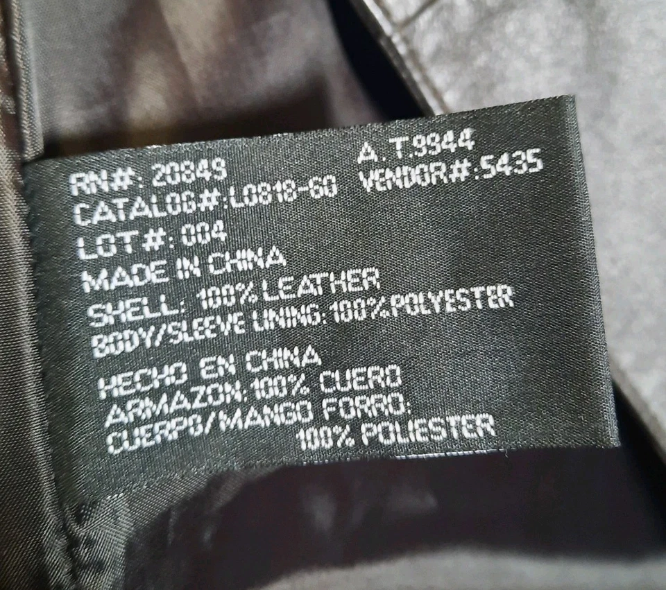 Blazer Chaqueta Lew Magram Marrón Cuero Genuino Largo Medio Forrado Frente Abierto 18 Foto 4 de 4