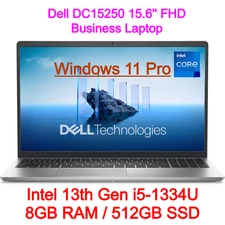 NEW Dell 15 Business Laptop DC15250 15.6" Intel i5-1334U 8GB 512GB Win 11 Pro