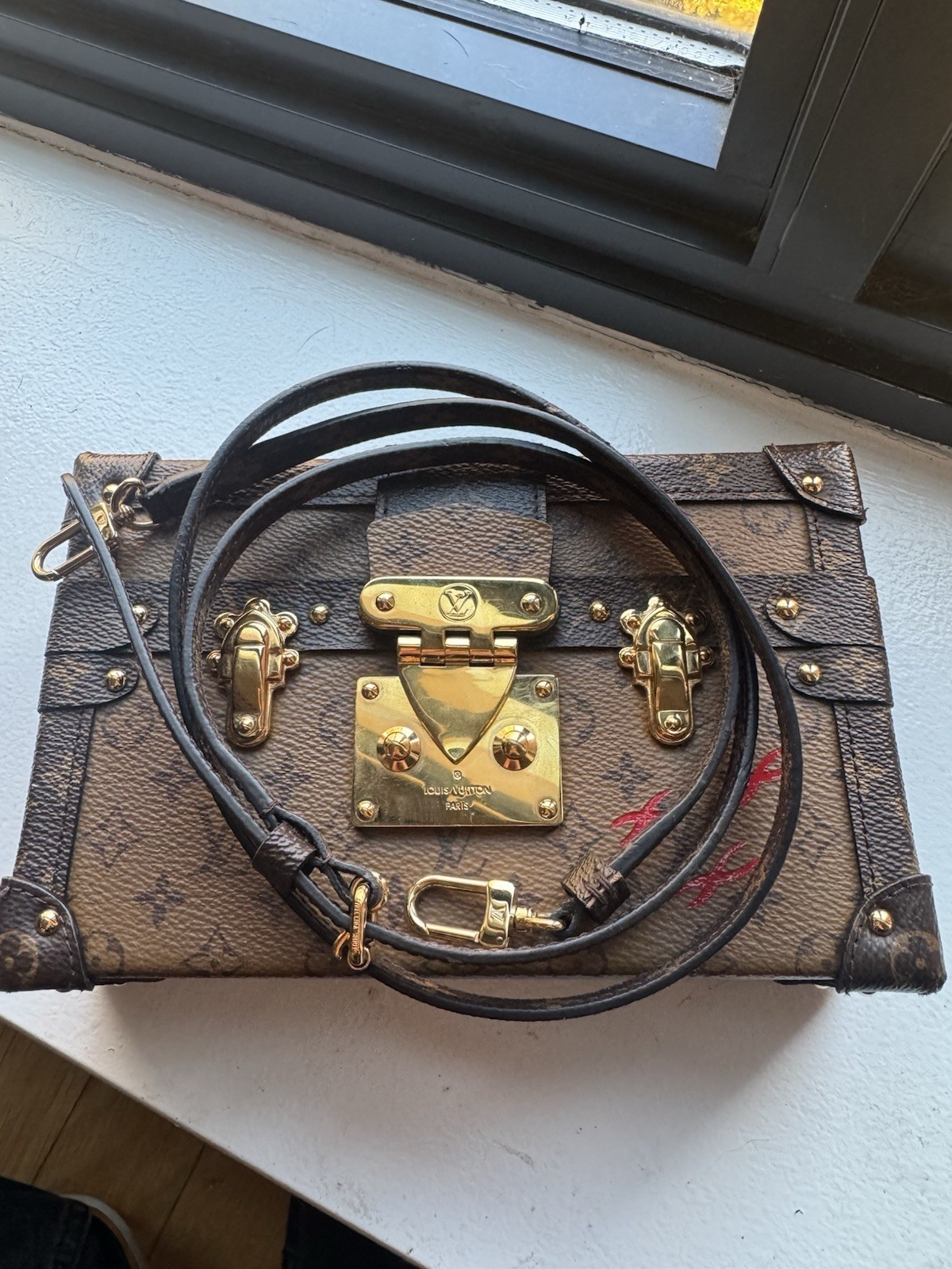 Louis Vuitton Petite Malle Crossbody Handbag Monogram Reverse image 7