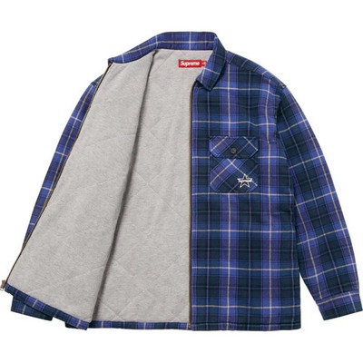 supreme Thermal Zip Up Flannel Shirt 青S Supreme Thermal Lined Zip Up Flannel Shirt Blue | eBay