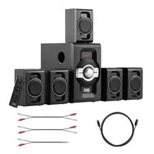 Acoustic Audio 5.1 Bluetooth 6 Speaker System Home Theater Surround Sound NEW