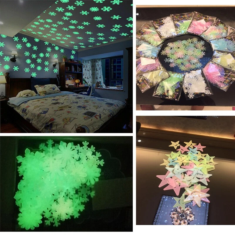 Pegatinas de Pared Estrella Brilla en la Oscuridad Estrella Luna Luminosa Decoración Habitación Infantil COLORIDO Foto 3 de 4