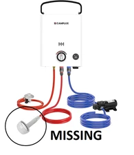 CAMPLUX F5 Pro Portable Gas Water Heater 10 kW 5L - New but Missing Shower Head