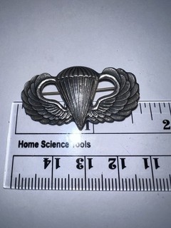 Authentic Military Insignia / Sterling / Parachute Wings Pin