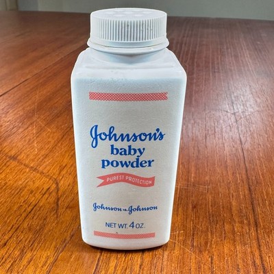 Vintage Johnson s Baby Powder 4 oz Talc Bottle Used Almost Full Weight 1980s 90s
