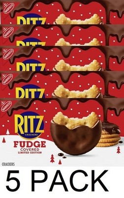 RITZ Fudge Covered Holiday Crackers Limited Edition 7.8 oz Box - 5 PACK