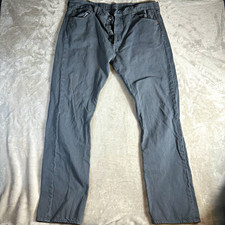 Levi s 501 Men s Straight Jeans Gray Dark Wash Regular Fit Mid Rise Denim Cotton