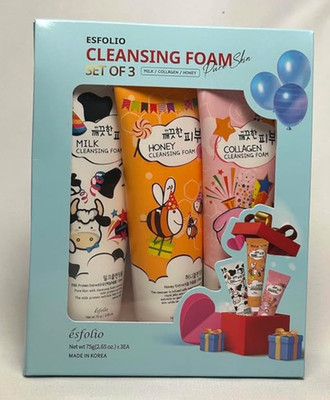 ESFOLIO CLEANSING FOAM PURE SKIN (SET OF 3) Milk/collagen/Honey Exp 2027