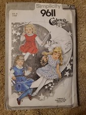 Pullover Dress Jumper Shirt Girls Sz 6 Simplicity 9611 Sewing Pattern Cinderella