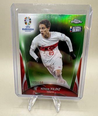 Topps 2024 Chrome UEFA Euro Kenan Yildiz Green Refractor /150 National Debut 109