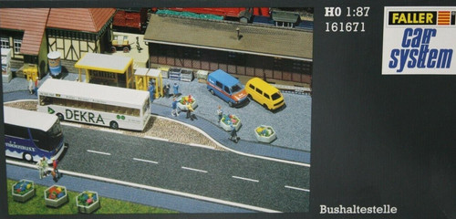 Faller Car System 161671 Set fermata autobus kit di montaggio diorama H0 1:87 | Condition: Nuovo