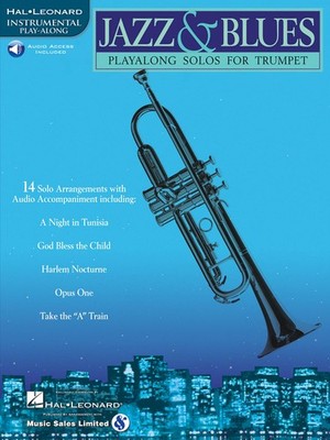 Jazz Blues Trumpet Play-Along Intermediate Sheet Music Song Book & Online Audio