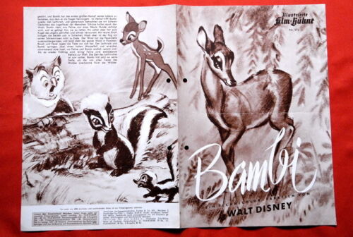 PROGRAMME FILM ALLEMAND BAMBI VALT DISNEY 1942 - Photo 1 sur 1