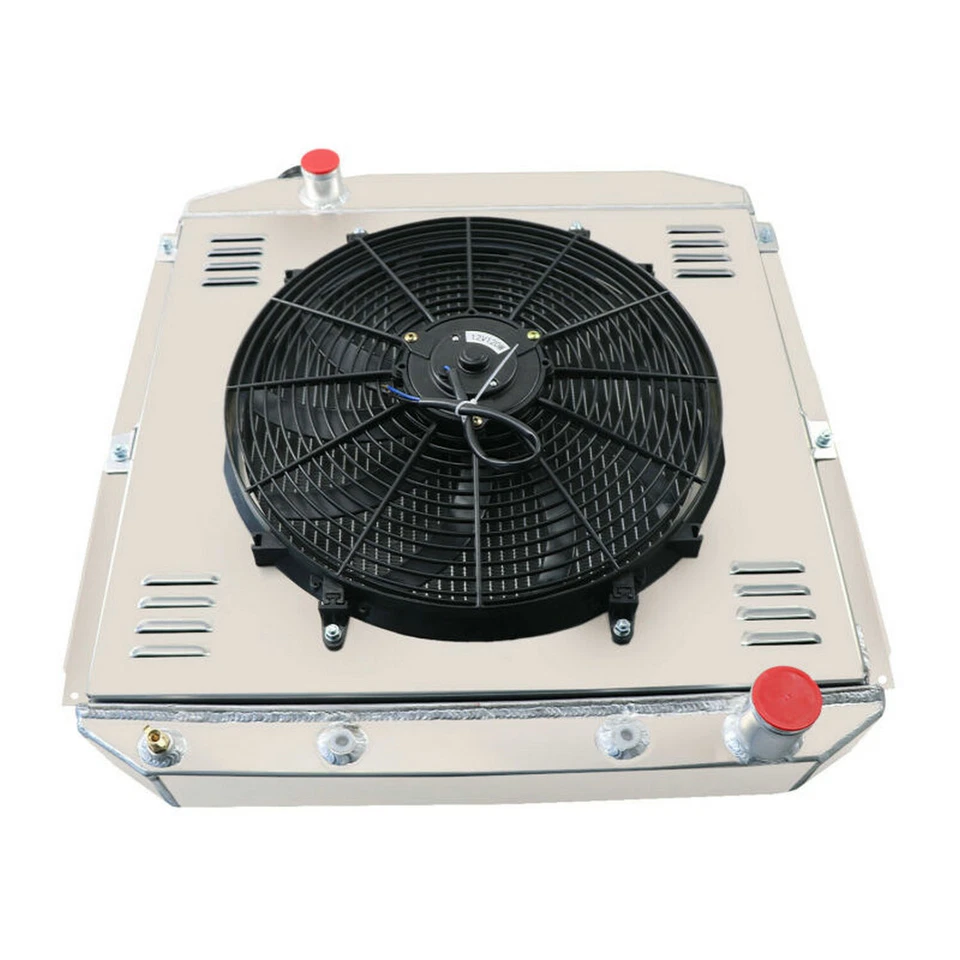 4 ROW Aluminum Radiator Shroud Fan Fit 1953-56 Ford F100 F-250 F350 Chevy V8 Foto 4 de 4