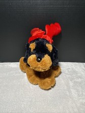 Dan Dee Dog Plush Rottweiler Puppy Red Antler Sitting 10" Stuffed Toy Pet Lovey
