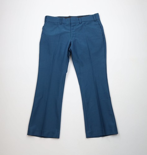 Vtg 60s 70s Streetwear Mens 36x30 Ribbed Knit Wide Leg Bell Bottoms Pants USA