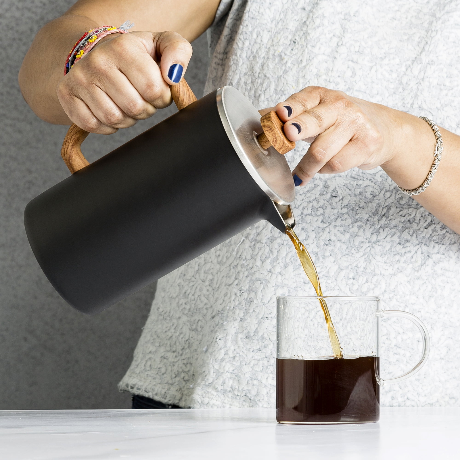 Primula Grant Double Wall Stainless Steel Coffee Press 64 Oz. Matte Black USA