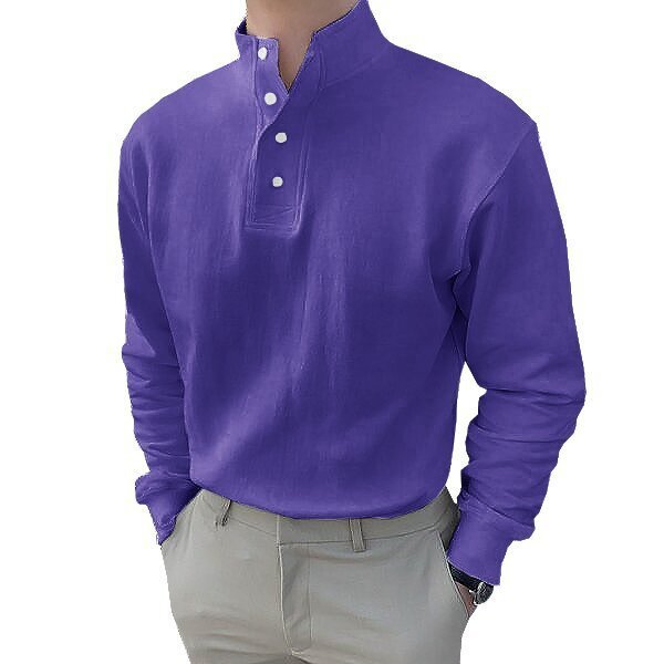 Men Half Turtleneck Henry Shirt Spring/fall Long Sleeve Business