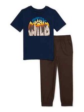 365 Kids Garanimals Boys Short Sleeve Tee  Joggers-2-Piece-Stay Wild-Size 6-NWT