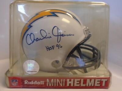 Charlie Joiner Signed Chargers Mini Riddell Helmet W/ Beckett Auth