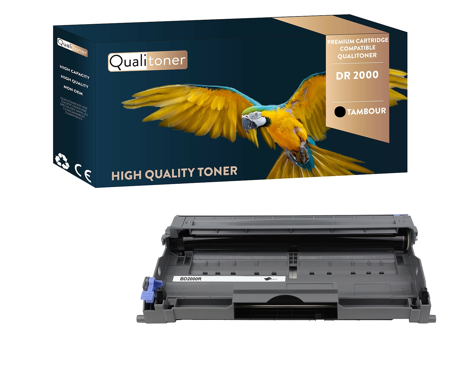 Tambour DR2000 Qualitoner résout les problèmes de traces noires sur Brother HL-2030