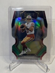 2022 Panini Select Football Black and Green Prizm Die-Cut Trey Lance #185