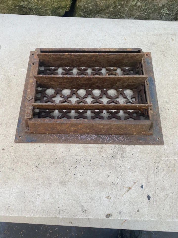 De colección Ornado-Victoriano-Fundido-Hierro-Registro-Ventilación de calor 9 X 12 Foto 2 de 4