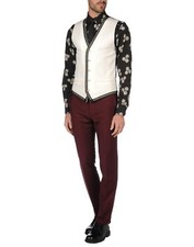 DOLCE & GABBANA Burgundy Claret Tonic Wool Stretch Trousers UK30 W30 IT44 NEW