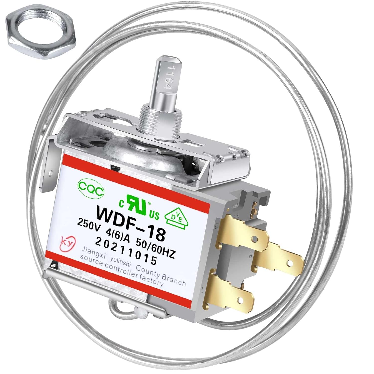 Universal 3-Pin Mini Fridge Thermostat WDF-18 Screw Mount