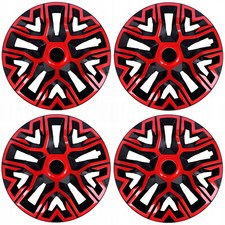4x Radkappen Radzierblenden 16 Zoll NRM Best Bicolor Rot-Schwarz