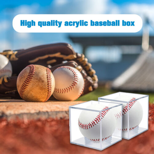 Acrylic Baseball Holder Display Case Tennis Ball Storage Box UV Protection Dust - Afbeelding 1 van 12