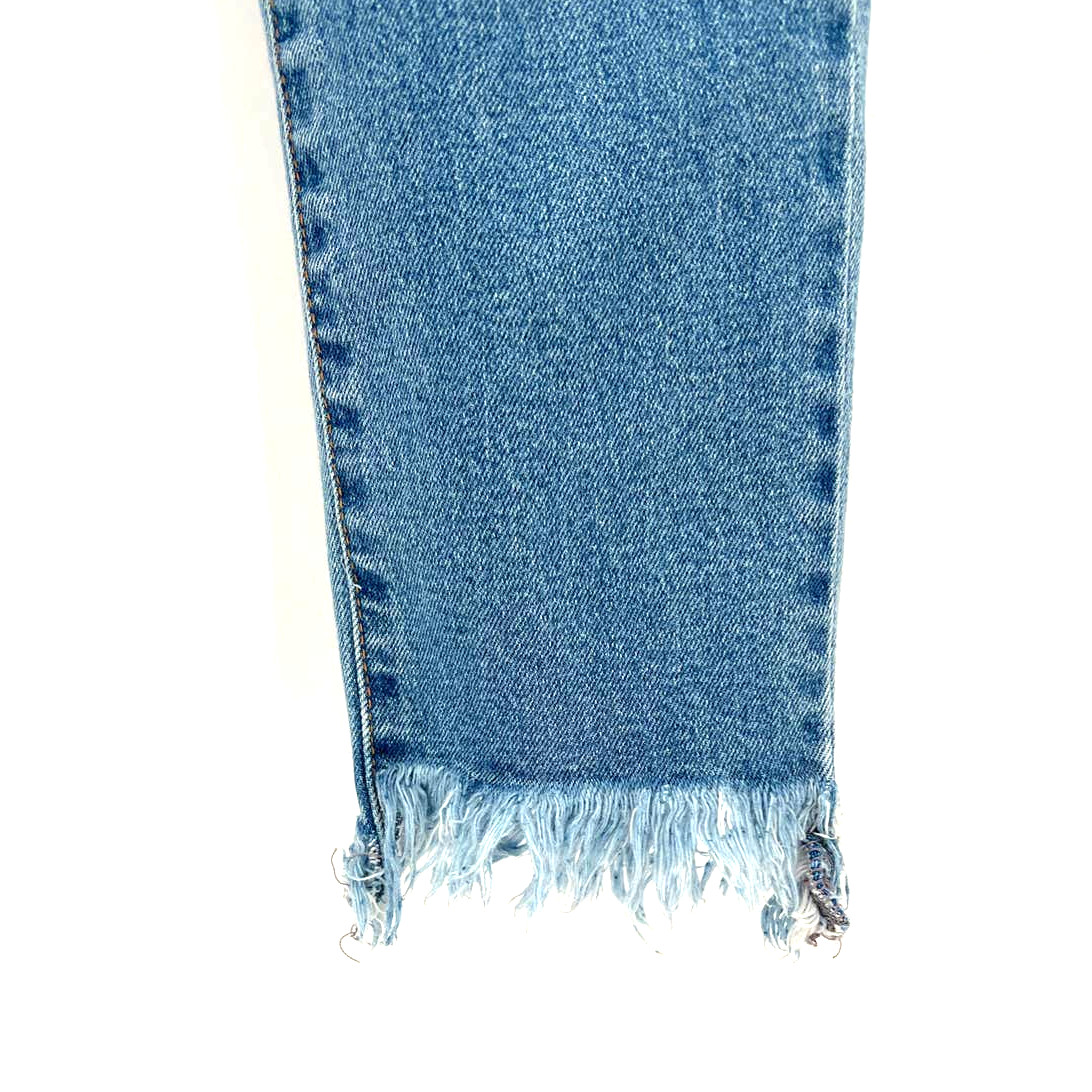 Kancan Crop Fray Hem White Jean