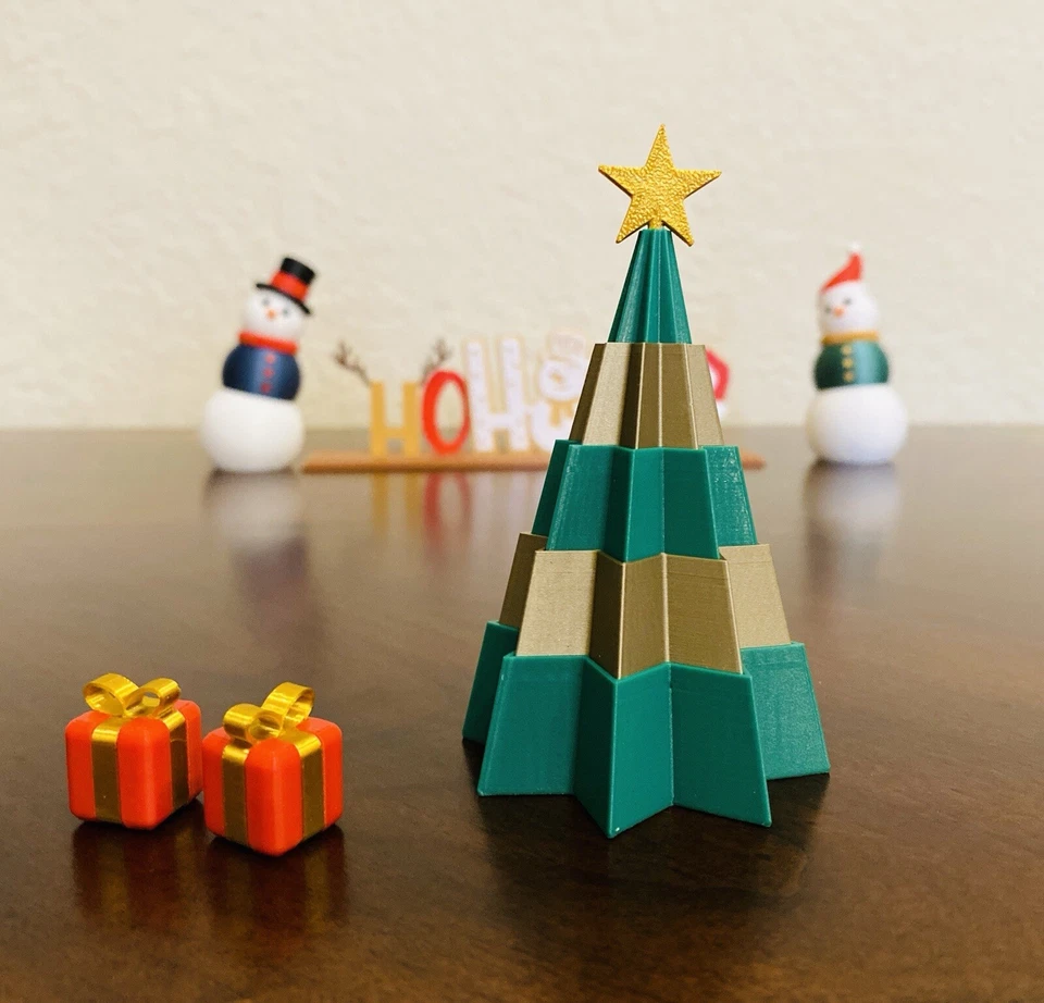 SET OF 3 Pop Up Christmas Tree Decoration Collapsible Fidget Toy Desk Decor - Image 3 of 4