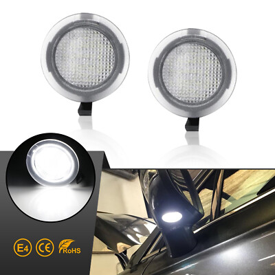 RZG 2x LED Side View Mirror Puddle Light White Canbus For C-Max EcoSport Edge Focus III Galaxy IV Kuga Mondeo V Ranger TKE