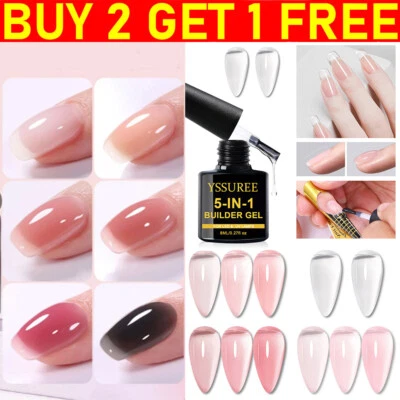LOVELYHOME-UK 5 in 1 Nail Extension Builder Gel UV &LED Gel Nail Builder Nail Polish Gift UK