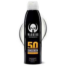 Warrior Sunscreen SPF 50 6 oz Water  Sweat Resistant Spray UVA/UVB