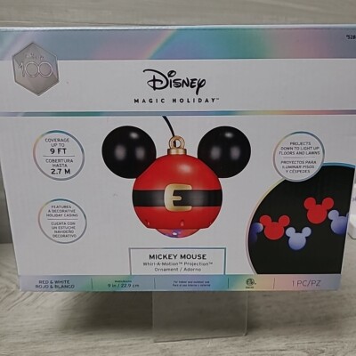 Disney Magic Holiday Mickey Mouse Whirl-a-Motion Hanging Projection Ornament NIB