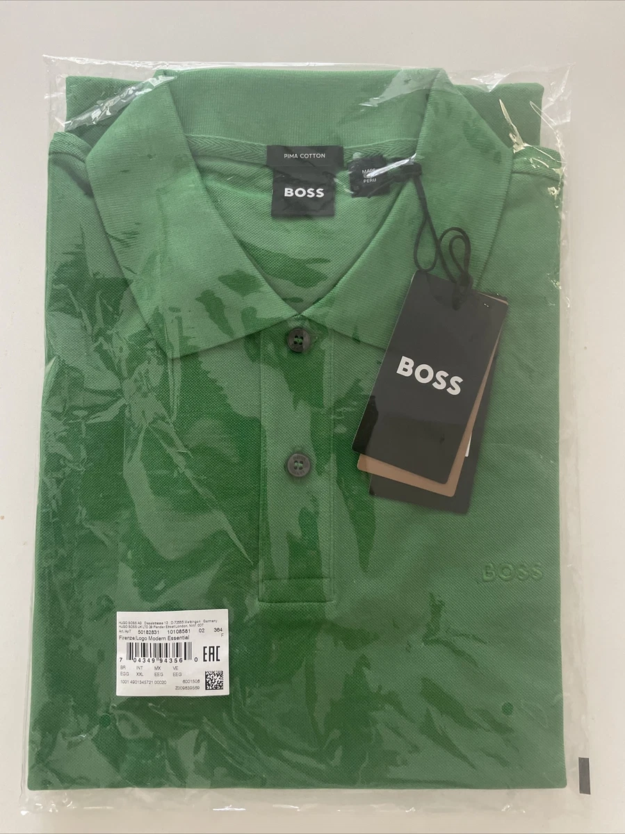 montar Violeta Cumplido HUGO BOSS Firenze Polo Shirt Modern Fit 100% Pima Cotton GREEN Mens XXL 2XL  NWT | eBay