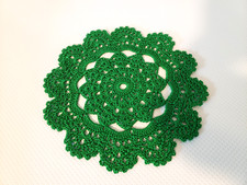 6 Pcs/Lot Hand Crochet Round Lace Doily/Coaster Flower Cotton Green 6"